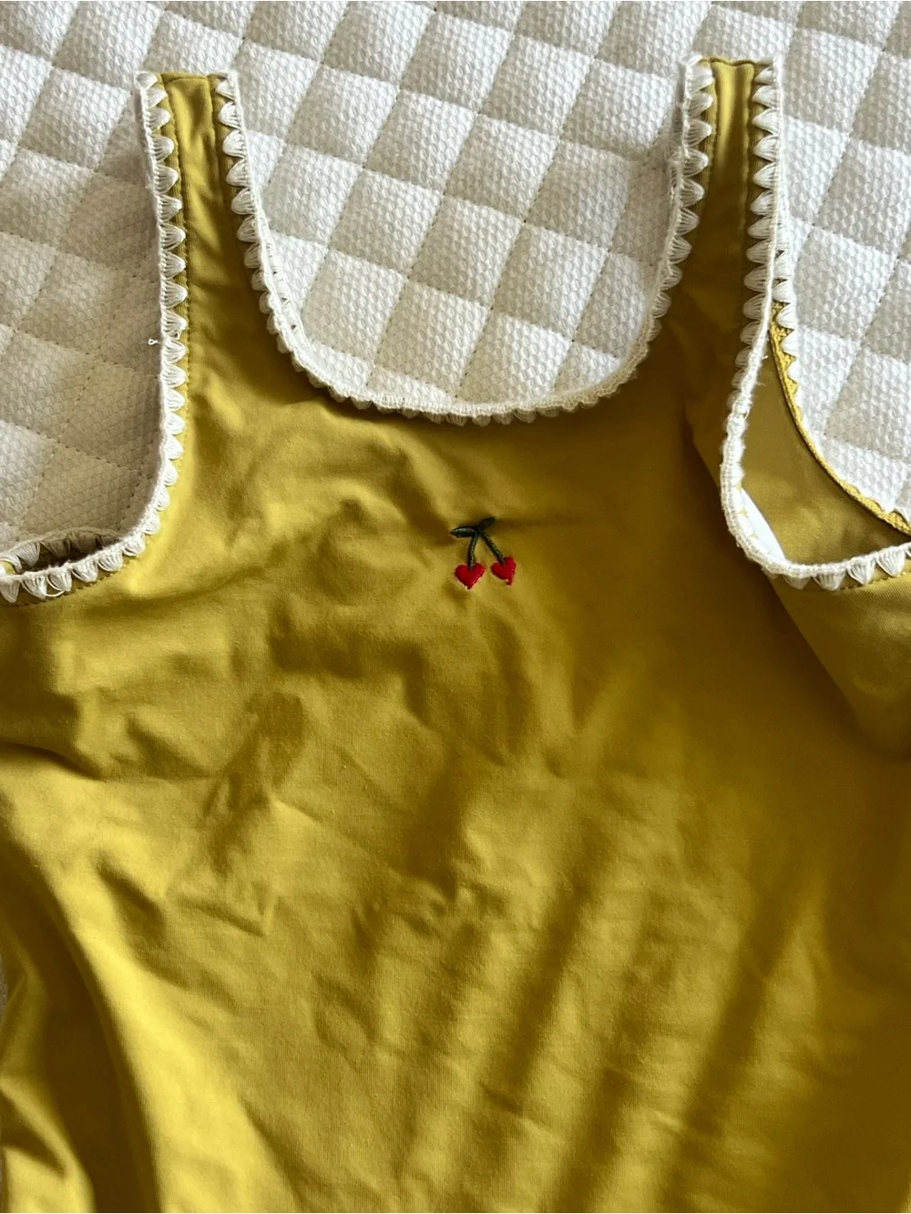 Zara Kids One-Piece Swimsuit in Mustard Yellow